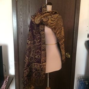 Gold and Purple Big Pashmina